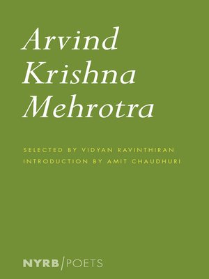 cover image of Arvind Krishna Mehrotra